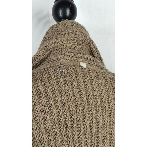 Anthropologie Knitted Knotted Brown Open Cardigan Sweater Size S Small Cotton - Picture 4 of 4